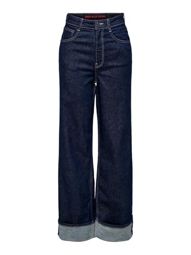 Jeans femme ONLY Onlmercer HW Wide denim rouge pantalon large taille haute