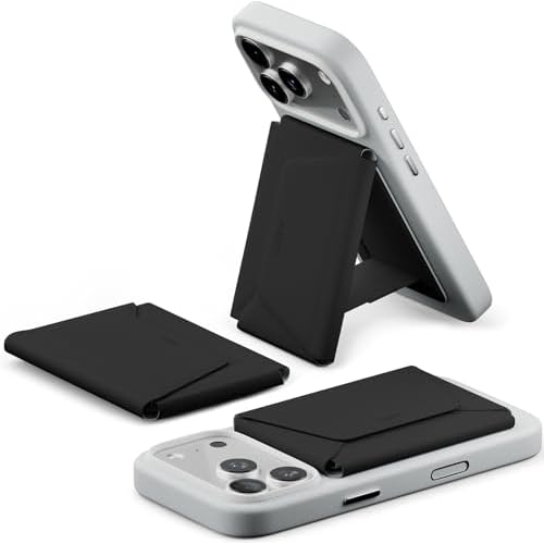 MOFT Magsafe Wallet, 8-Card Holder, Magnetic Phone Stand with Pull to Access Design, RFID Blocking, Angle Adjustment & MOVAS Minimalist Snap Field Wallet for Men Travel Essentials, Jet Black