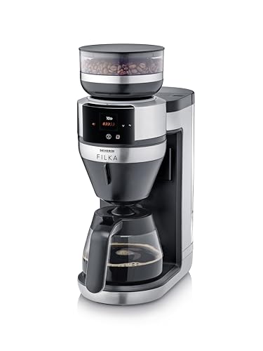 Severin Cafetière filtre automatique FILKA verseuse en verre, Cafetiere avec broyeur, Adapte la...