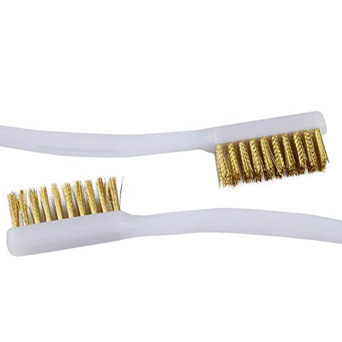 BCZAMD 3D Printer Nozzle Cleaning Brass Wire Toothbrush Tool Brass Brush Handle Hot End Cleaning Toothbrush (2Pcs)