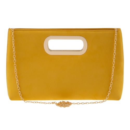 Image of Top Handle Faux Suede Clutch