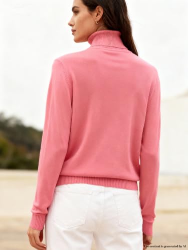 Image of SANGTREE Women's Turtleneck Sweaters Long Sleeve Pullover Tops | Breathable and Lightweitht Fall Winter Fashion Outfit.Perfect for Daily,Office,Vacations,Holiday,Family Gatherings Etc.