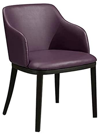 Chaise de salle à manger moderne contre le mal de dos : dossier haut en cuir violet