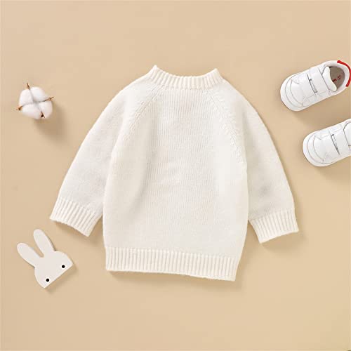 Toddler Baby Boy Girl Easter Knit Sweater Infant Long Sleeve Cute Bunny Chunky Pullover Sweater Knit Tops4