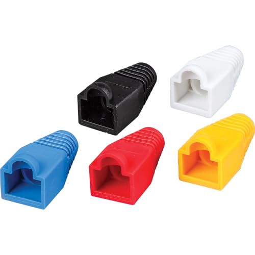 Klein Tools VDV824-650 CAT6 /CAT5e Data Ethernet Network RJ45 Terminated Strain Relief Boots, Latch...