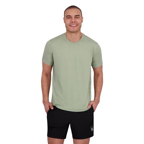 Spyder Men's Short Sleeve Rashguard – UPF+, Quick-Dry, Swim Shirt, Surfing, Hiking, Workout