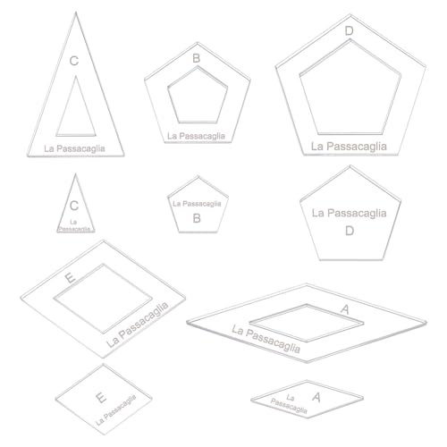BENECREAT 10 Styles Geometric Quilting Template, Acrylic Intricate Sewing Machine Ruler