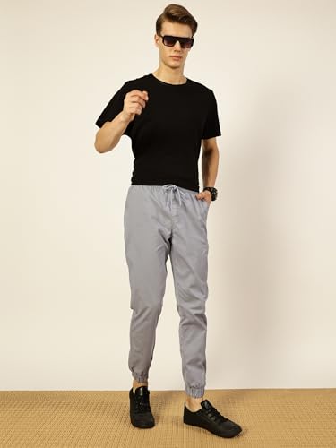 Image of Thomas Scott Men's | Solid | Light Weight | Breathable Fabric | Ribbed Bottoms | Mid Rise | Regular Fit | Cotton Blend | Button Waist | Chino Trouser | Pants