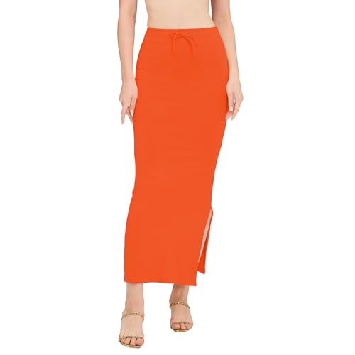 Image of DESI GIRL Cotton Lycra Stretchable Saree Shapewear Petticoat with Drawstring for Women | Fishcut Saree Petticoat with Side Slit for Easy Movement | Saree Shaper | Long inskirt