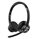 TECKNET V5.2 Bluetooth Headset mit Mikrofon, Wireless Headset mit Noise Cancelling und Stummschaltung Mikrofon, Wiederaufladbar On-Ear Kopfhörer kabellos für Trucker/Callcenter/Büro - 50+ Std. Akku