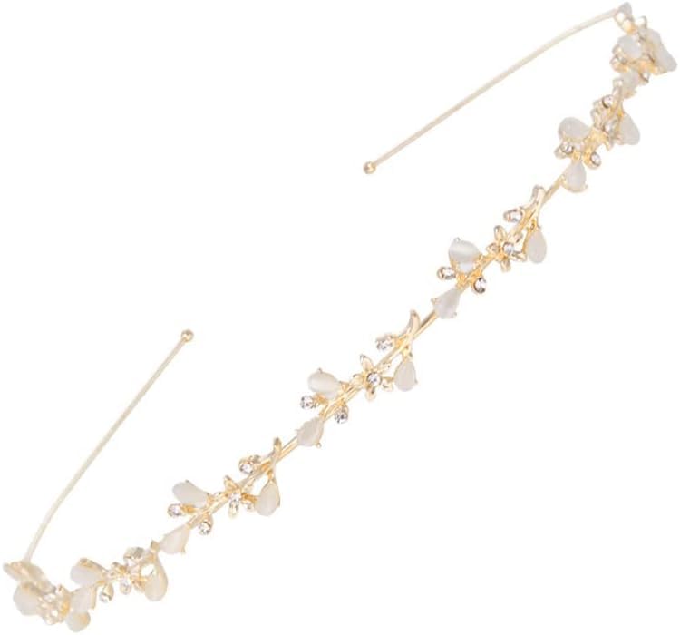 Tocado de Novia 1 Pieza - Corona de Cristal y Perlas - Elegantes Tocados de Novia - Accesorios para el pelo para mujeres, niñas y bodas