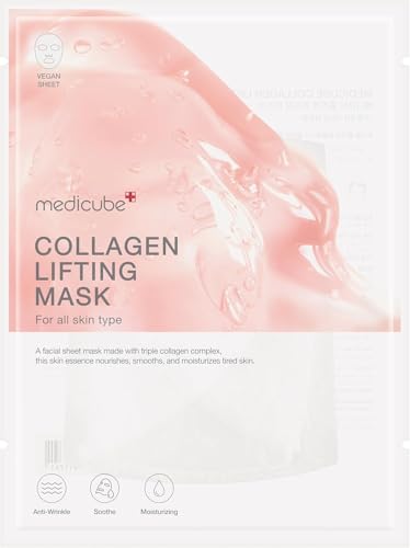 Image of Medicube Collagen Lifting Sheet Mask 27g - Korean Skincare Face Mask for Firming, Skin Tightening, Anti-Aging & Deep Hydration | Glow Boosting Facial Mask for Smooth, Youthful Radiant Skin (All Skin Types)