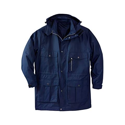 Boulder Creek by KingSize Men's Big & Tall Lightweight Expedition Parka - 7XL, Navy Cover
