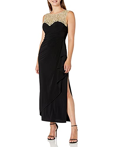 Image of Alex Evenings Women's Long Column Dress with Sweetheart Neck (Petite and Regular)
