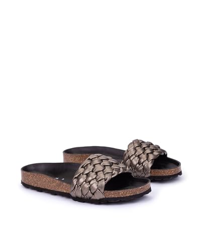 VERBENAS Sandalen Rica Trenza Soft Metal Plomo - Größe: 38