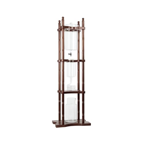 Nispira Cold Brew Drip Tower Iced Coffee Maker Glass Wooden Stand 25 Cups