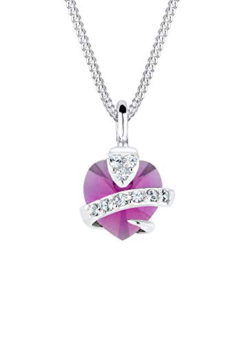 Preisvergleich Produktbild Elli Halskette Damen Herz mit Swarovski Kristall in 925 Sterling Silber
