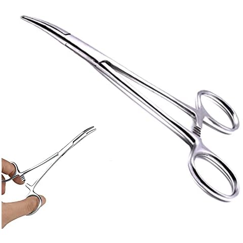 Pet Ear Hair Tweezers Stainless Steel Hemostat Forceps for Dogs Cat Grooming Locking Tweezers Cover