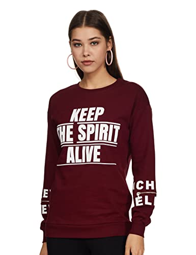 Image of Max Women Cotton Printed Round Neck Sweatshirt