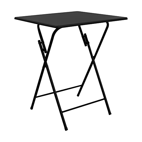 HOME DECO FACTORY Mesa Plegable 60x60 H.75 CM, Polyester, Negro, 60.00 x 60.00 x 75.00