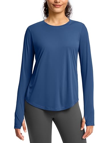 Image of Soothfeel Lightweight Long Sleeve Workout Tops for Women Gym Running Shirts