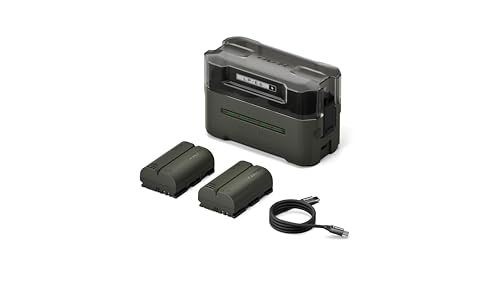 Image of Tilta LP-E6P Charging Station Battery Kit, 4-Slot 45W PD USB-C Fast Charger | Compatible with Canon LP-E6 LP-E6P Cameras | Compact Portable Travel Charger, 2 Batteries - Green