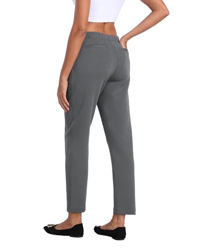 Pull-On Dress Pants for Women Casual Travel Business Work Trousers High Waisted Stretch Pant with Pockets2