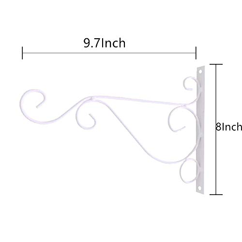 Doublewood 4 Packs Metal Plant Hangers Wall Mount Bird Feeder Hangers For Hanging Planters, Lanterns, Bird Feeders, Wind Chimes, Outdoor Decoration Hooks (4, White) #TOP1