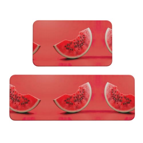 Tapetes de cocina antideslizantes e impermeables EdWal con diseño de sandía 2