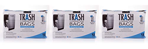 BestAir WMCK1335012-6 Heavy Duty Trash Compactor Bags, 16\'\' D x 9\'\' W x 17\'\' H, Pack of 3 (36 Bags)