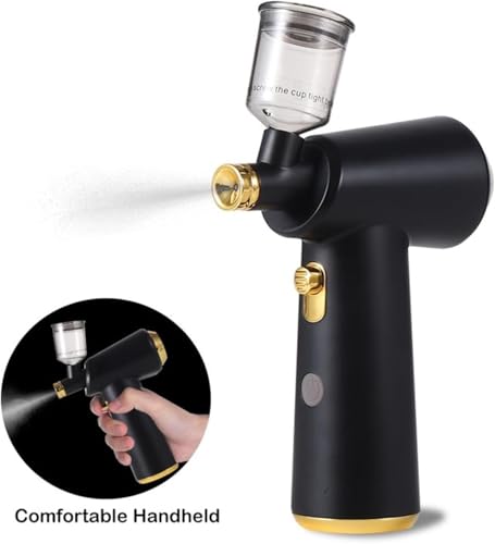 Kit aérographe rechargeable sans fil pour maquillage, nail art, décoration de gâteaux, travaux manuels – Léger et portable pour soins du cuir chevelu et graffiti