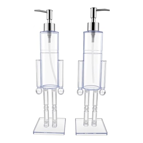 Acrylic Clear Soap Dispenser 11.8 Decorative Hand Pump Refillable Lotion Container for Bathroom Countertop Kitchen Sink Decor 5.5 oz 2 Pcs