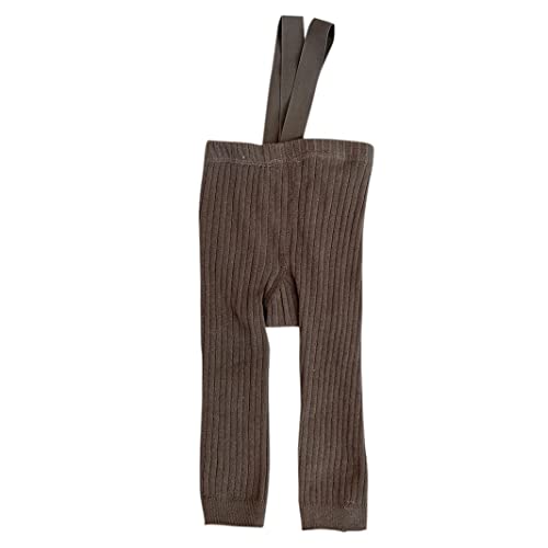 Toddler Baby Girls Basic High Waist Footless Ankle Tights Leggings Pants Ribbed Knit Suspender Pantyhose