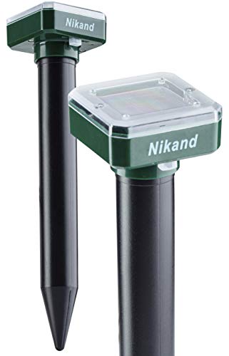 NIKAND Solar Repelente de Topos ultrasónico, Control de plagas – Topo Topper asustar el Vole para césped, jardín y Patio