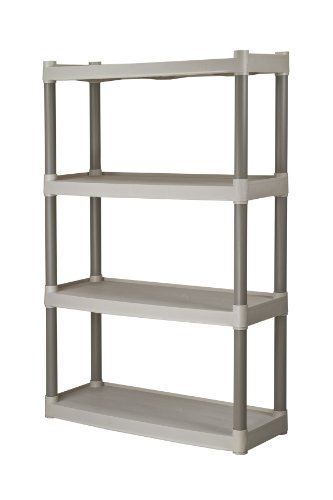 Plano Molding 907-003 4 Shelf Utility Shelving | Plastic Shelving for Organization & Storage