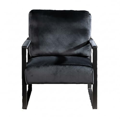 Sillón clásico moderno terciopelo negro miniatura 4