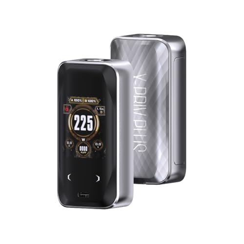Box X Priv Plus Mod S-mok 225 W (Linee argento) Doppio Batterie 18650 [Batterie non Incluse] Schermo Touchable Pulsante di Fuoco Laterale Connessione 510 DTL E-Cigarette Originale - No Nicotine