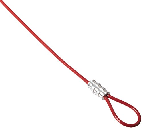 Brady 131065 Double Looped Lockout Cable, Plastic Coated Steel, 6' Cable, Red