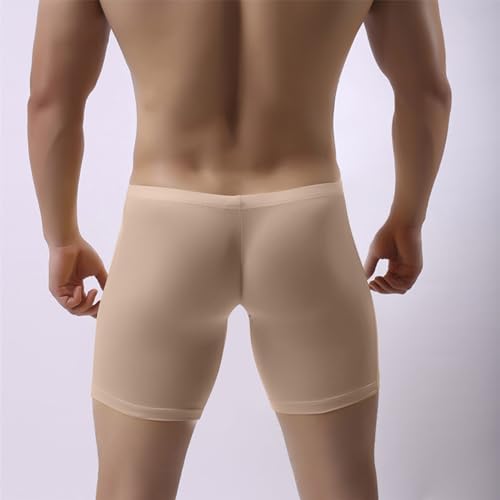 Pouch-Enhancing Boxer Briefs for Men Athletic Anti-Chafe Long Leg Boxers Sexy Solid Color Ball Pouch Underwear4