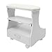 Foot Bath Stool Foot Rest Pedicure Manicure Stool with Drawer and 4 Lockable Wheels Manicure Pedicure Cart for Beauty Salons 44lbs Capacity 20.47 * 16.14 * 21.65in (White)