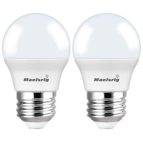 Maelsrlg 40 Watt Equivalent Refrigerator Light Bulb 90+CRI 5W 600LM Fridge Bulb 5000K Daylight Waterproof A15 E26 Base 25 000Hrs Lifespan for Freezer Frigidaire Replacement 2-Pack