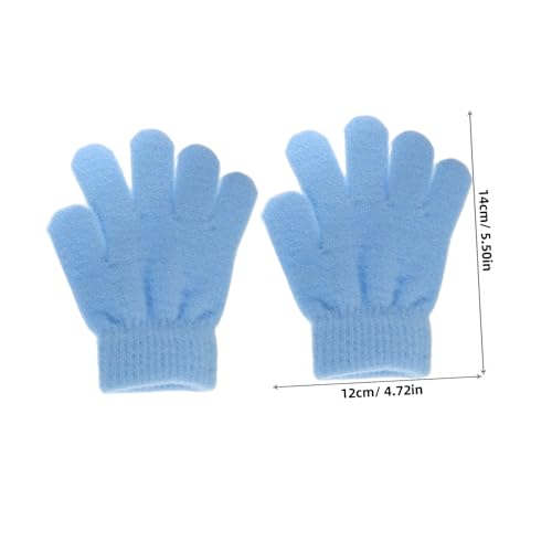 Kids Winter Knitted Gloves 4 Pairs Thickened Insulated Mittens Stretchy Coral Fleece for Boys and Girls Warm Cold Weather Accessories2