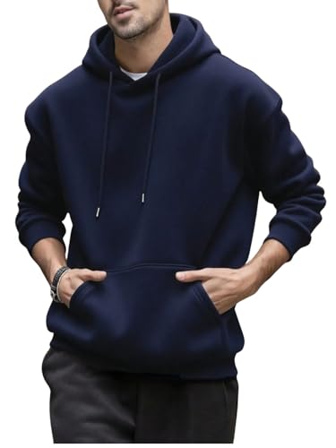 Image of SXV STYLE Hooded Pullover Solid Plain Unisex Cotton Oversized Baggy Sweatshirt Hoodie