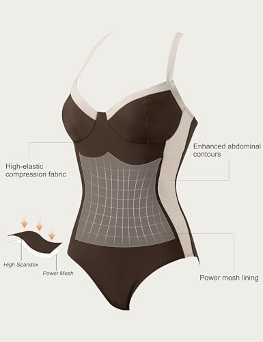 Image of SUUKSESS Womens Tummy Control One Piece Swimsuit Sexy Crisscross Back Bathing Suit
