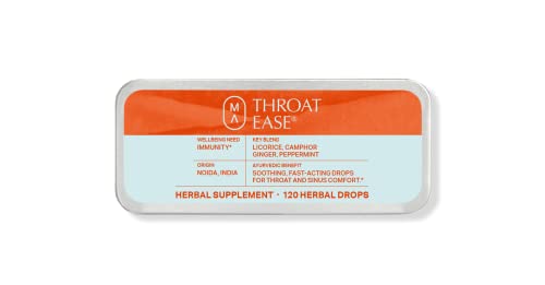 Maharishi Ayurveda - Throat Ease Immunity Management Herbal Drops | Promote A Comfortable Throat & Sinuses | Peppermint Oil Formulation For Powerful Cooling | Breath Freshening Droplets (120 Drops) #TOP18