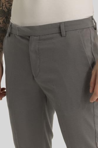 Image of SNITCH Yann Grey Plain Slim Fit Trousers