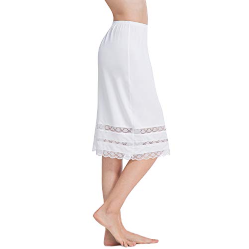 Subtueay Half Slip Lace Trim Half Slips For Under Dresses Knee Length Womens Half Slips For Under Dresses 19-26 Inchwhite Xxl #TOP5