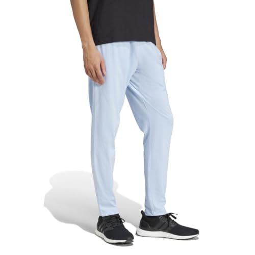 Adidas Mens Essentials Linear Single Jersey Sportswear Pants, Blue/Black, Small - Image 3