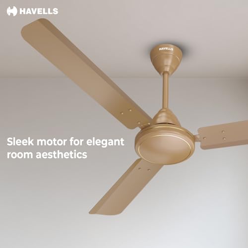 Havells Mozel XP 1200mm Ceiling Fan, Best in Class Base Fan with High Air Delivery, Energy Saving & 100% Pure Copper Motor | 2 Year Warranty | Desert Gold - Image 3