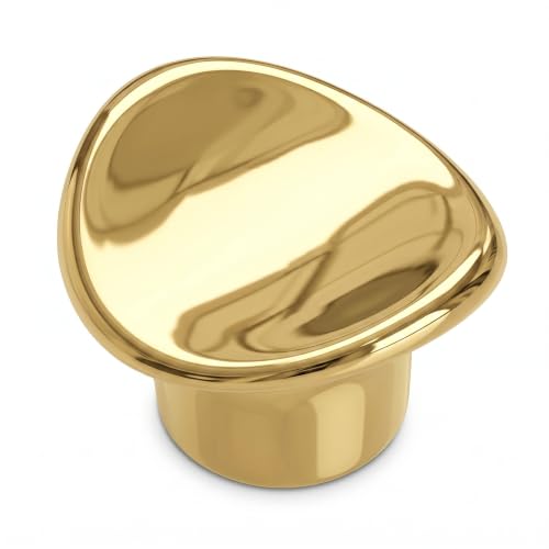 Image of JAGGER JAG401 Drawer Knobs for Home & Office - Durable and Elegant Stainless Steel Door Knob for Cabinets, Cupboards & Dressers (2, Gold (CURV Round))